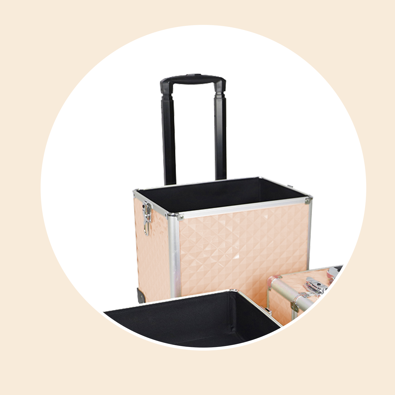 https://www.luckycasefactory.com/rose-gold-4-in-1-aluminum-rolling-makeup-case-makeup-trolley-case-product/