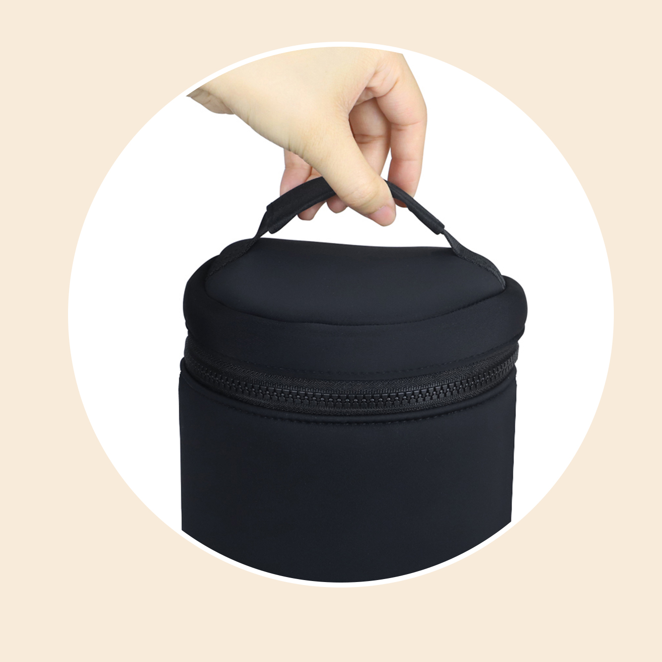 https://www.luckycasefactory.com/stylish-cosmetic-bag-makeup-bucket-bag-with-storage-dividers-and-circular-zipper-product/