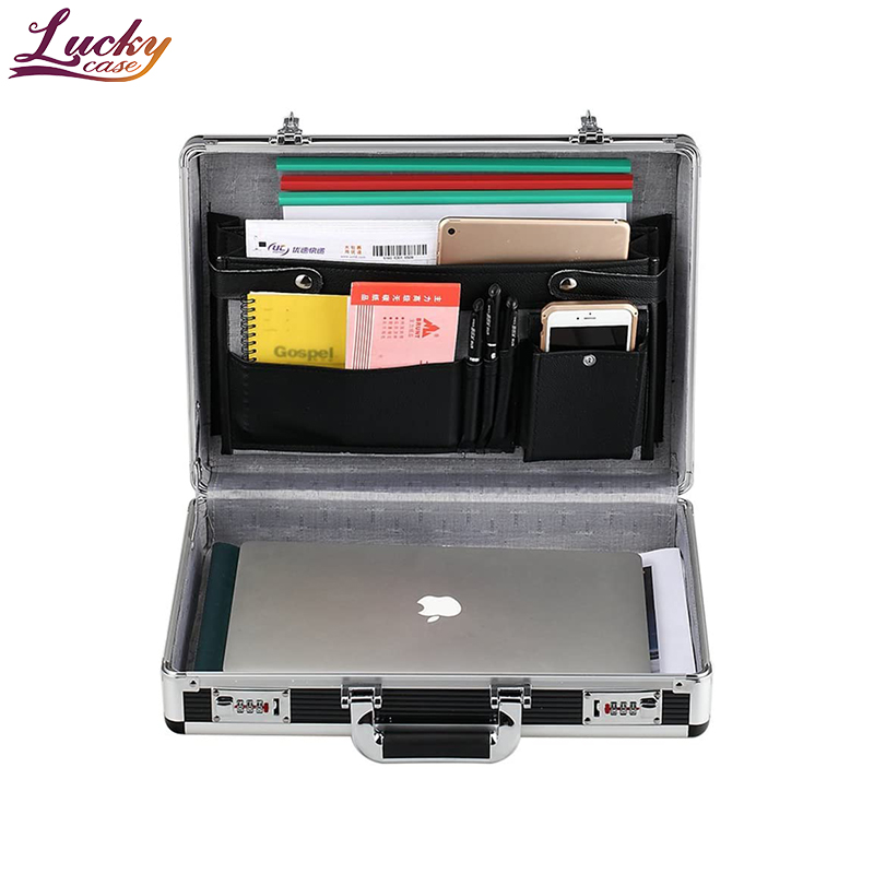 Aluminum Briefcase File Organizer Box with Combination Lock